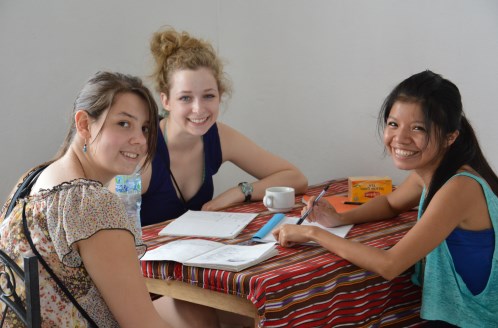 Playing game to learn spanish