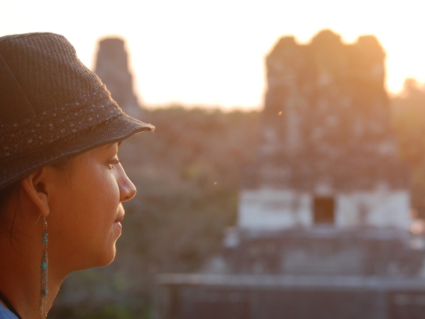 Someone watching the view in Tikal